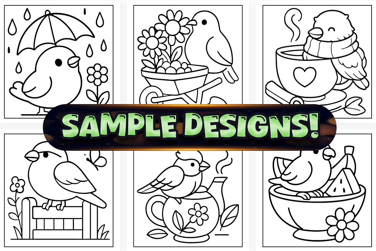 Bold Easy Cute Bird Coloring Pages, an Animal Illustration by Craftsbeefy (Photo 2 of 4)