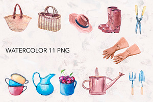 Watercolor Gardening Set