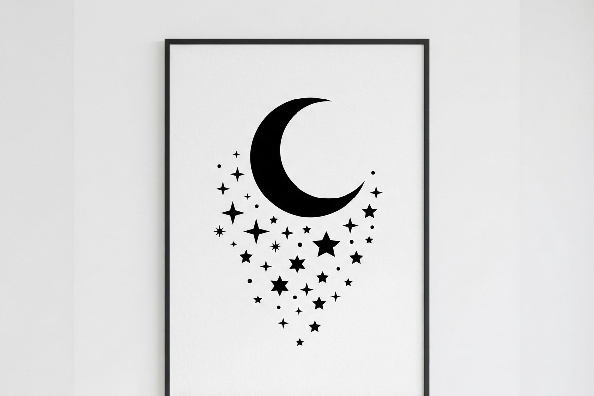 50 Crescent Moon with Stars, an Empty State Illustration by Amazin_art (Photo 27 of 47)