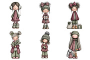 Christmas Little Girl Clipart, an Illustration by Daily.Designs (Thumbnail 2 of 5)