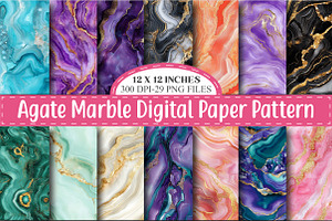 Agate Marble Digital Paper, a Pattern Graphic by designcity5