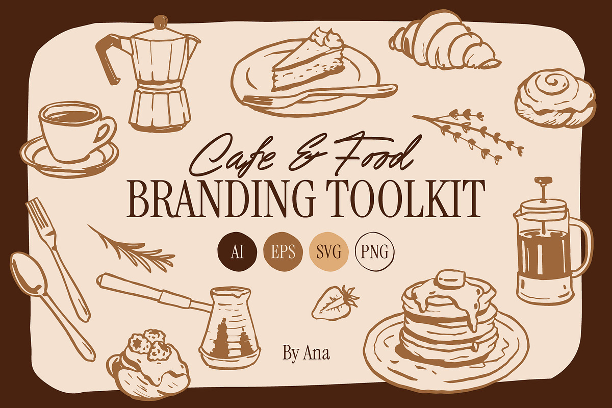 Cafe Branding Illustration Toolkit, a Food Illustration by Wild and Wonder by Ana (Photo 1 of 17)