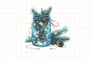 Watercolor Blue Christmas Clipart, an Illustration by CrexoraLab (Thumbnail 4 of 5)