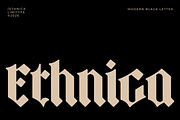 Ethnica - Blackletter Font, a Blackletter Font by limitype (Thumbnail 1 of 10)