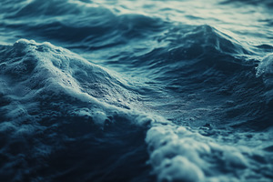 Close-up view of ocean waves with foam and ripples, creating a serene and dynam, a Photo by Textures & Backgrounds