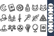 Mystical Witchcraft Line Art Icons B, an Illustration by designvectx (Thumbnail 3 of 3)