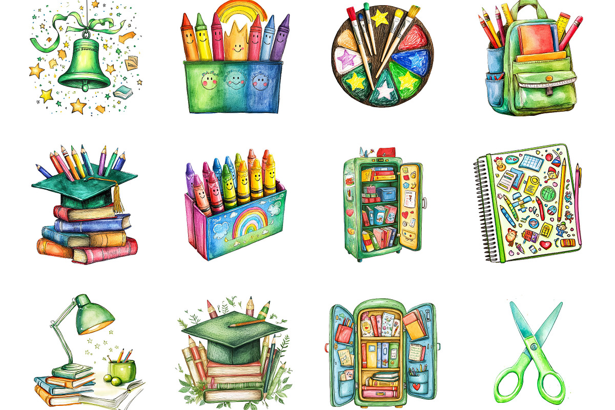 Doodle Back to School Clipart, a Seasonal Illustration by Designking (Photo 2 of 5)
