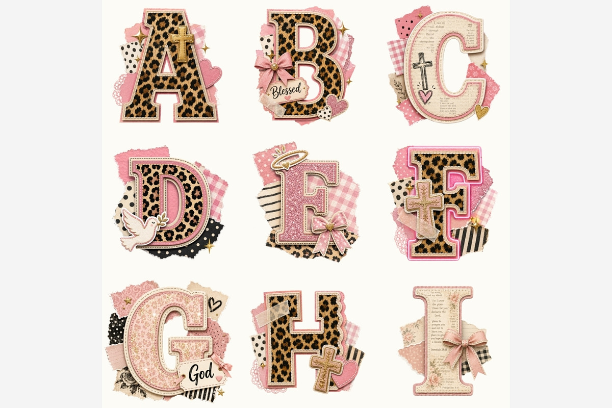 Faith Collage Alphabet PNG Bundle, a Decorative Illustration by Tanya Kart (Photo 3 of 6)