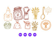 Thanksgiving Hand Drawn Folk Art Set, a Seasonal Illustration by designvectx (Thumbnail 7 of 10)