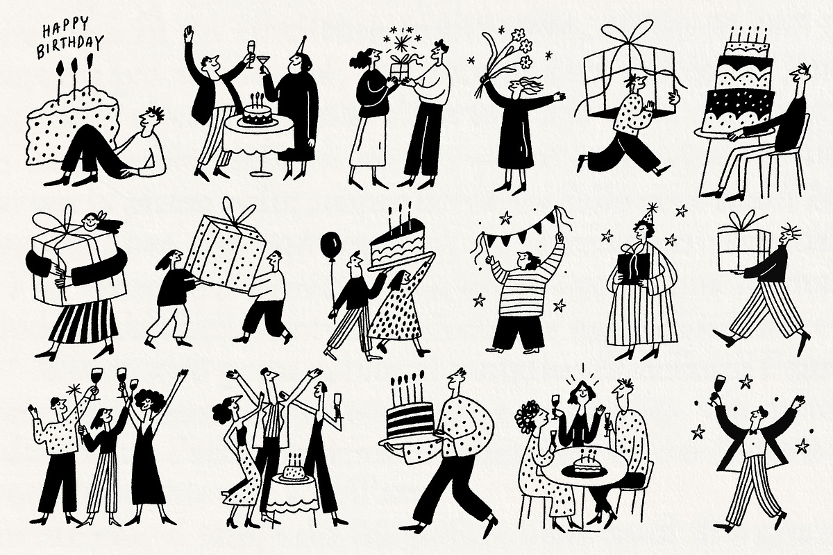 It’s Birthday: Festive Characters, a Person Illustration by Veyla (Photo 5 of 12)
