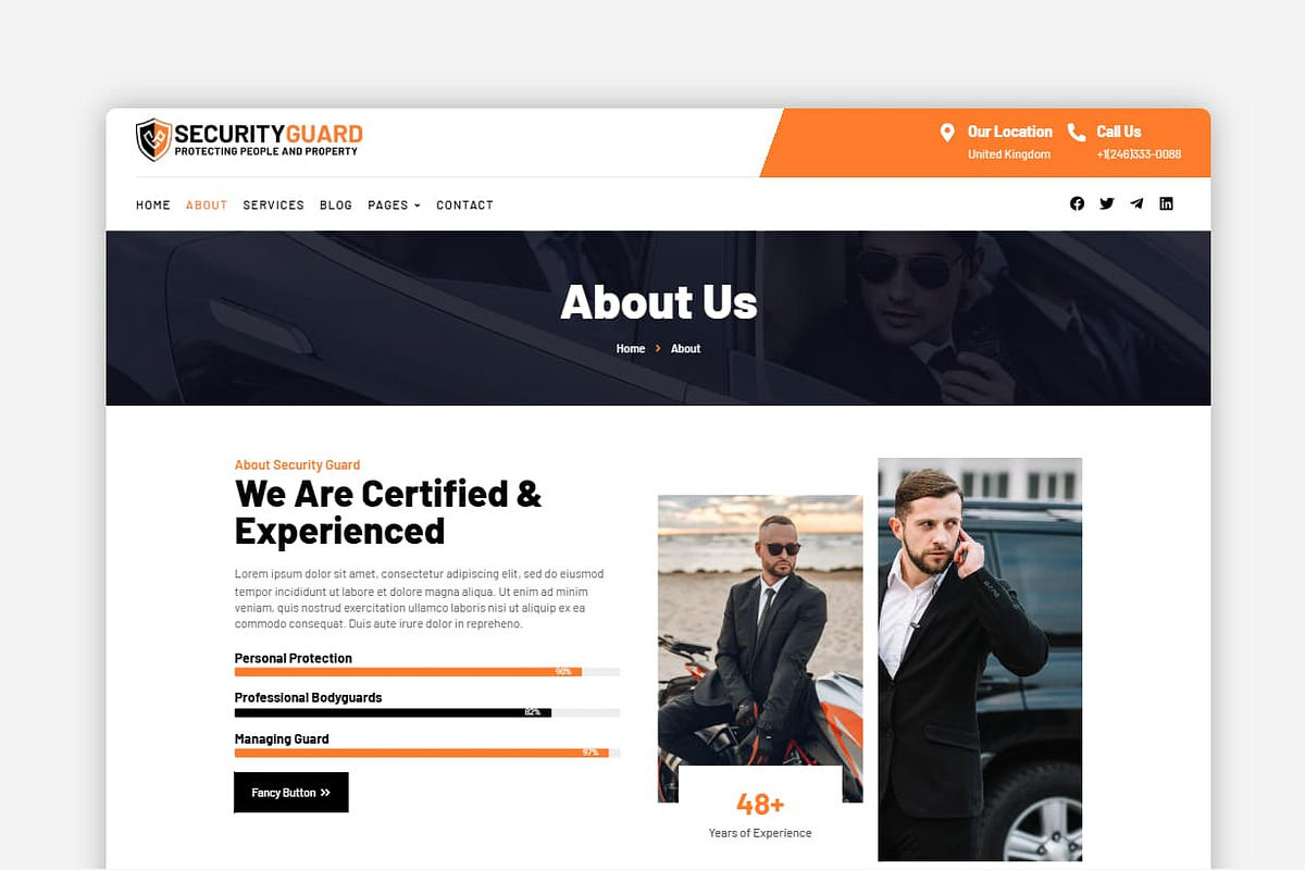 Security Guard WordPress Theme, a WordPress Template by Your Theme Shop (Photo 2 of 9)