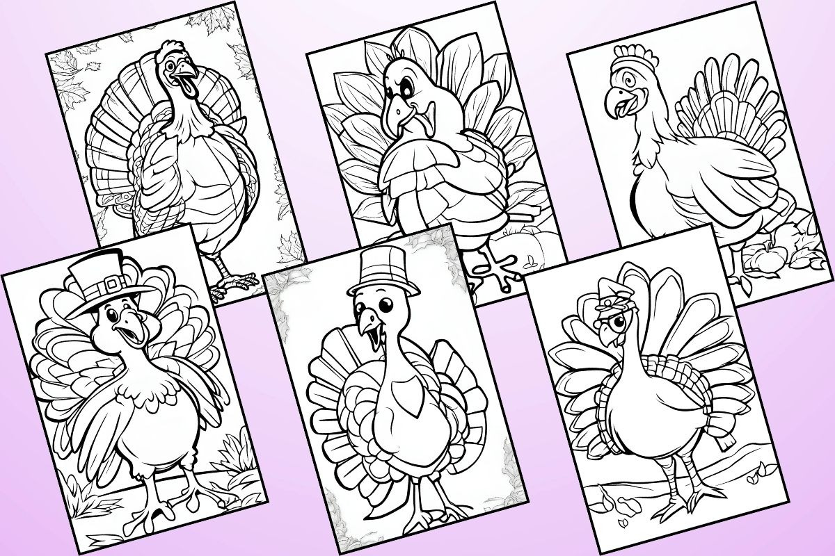 Turkey Coloring Pages for Kids, an Animal Illustration by Catchy Ideaz (Photo 2 of 3)