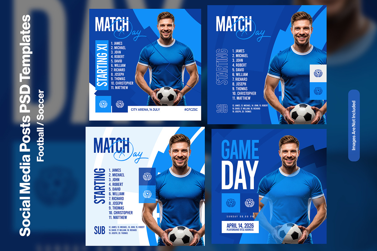 Soccer Social Media Posts Templates, a Social Media Template by iHemalaya (Photo 1 of 3)