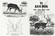 Axis Deer Wildlife Graphics, an Animal Illustration by DENIDigitalArtSudio (Thumbnail 1 of 8)