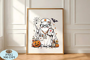 Spooky Nurse Ghost PNG, a Seasonal Illustration by Daily.Designs (Thumbnail 3 of 4)