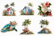 Whimsical Hawaiian Summer Clipart, an Illustration by DreamArtGraphic (Thumbnail 3 of 8)