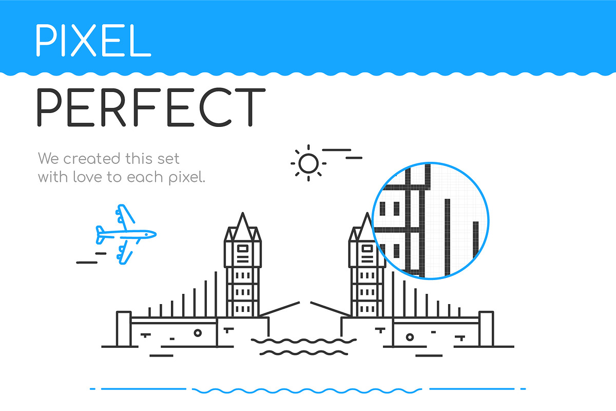 Line Design Landmarks Icons Set, an Outline Icon by Boyko Pictures (Photo 2 of 9)