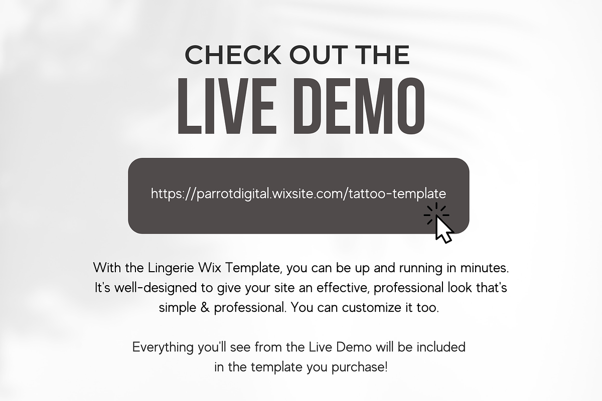 Tattoo Artist Website for Wix, a Shopify Template by Parrot Designs (Photo 4 of 4)
