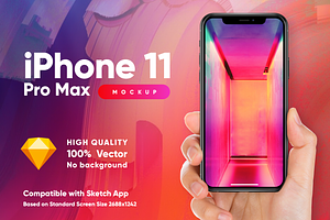 iPhone 11 Pro Max Mockup with Hand