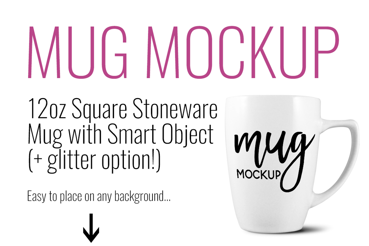 12oz Glitter White Stoneware Mug, a Product Mockup by SarahDesign (Photo 4 of 5)