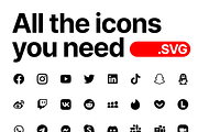 Social Media Icons SVG Vector Pack, a Solid Icon by Design Bits (Thumbnail 2 of 5)