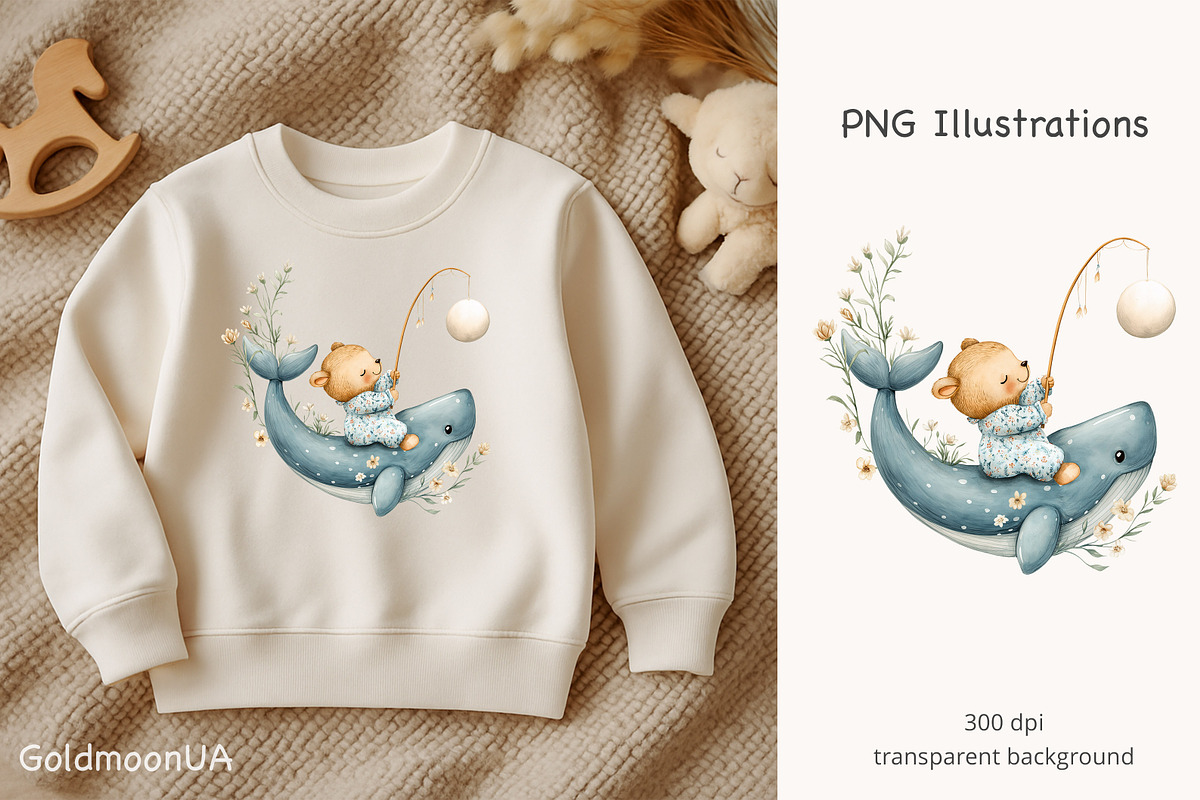 Sweet dreams Patterns & Clipart, an Animal Illustration by GoldmoonUA (Photo 3 of 5)