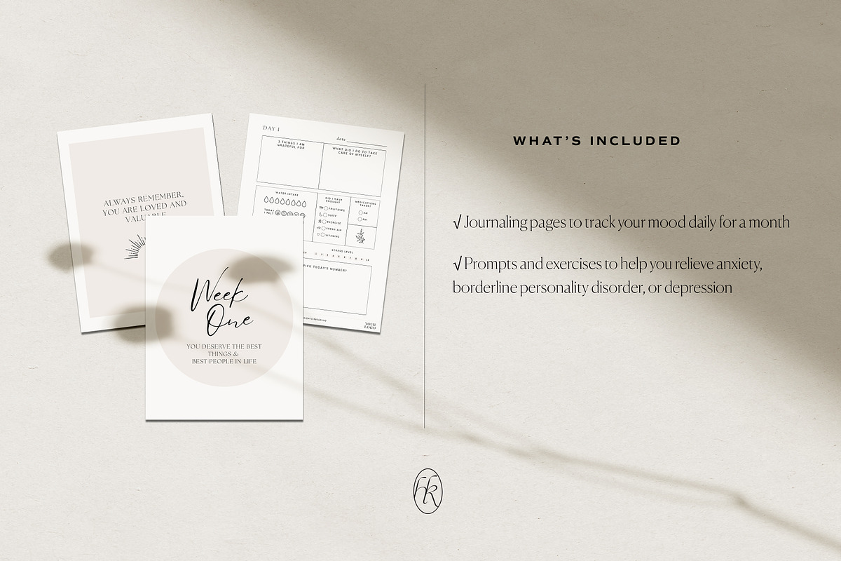 Mood Tracker Journal Canva Template, a Presentation Template by HelloKarla (Photo 3 of 6)