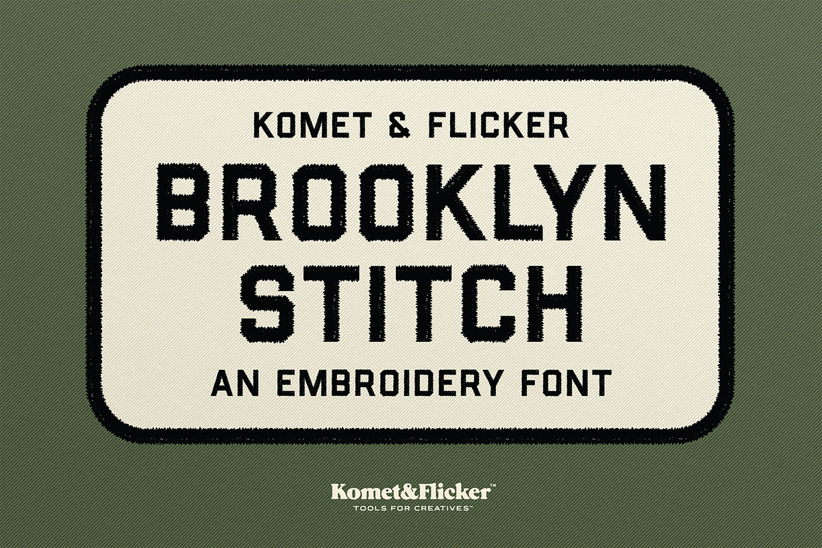 Brooklyn Stitch - An Embroidery Font, a Sans Serif Font by Komet & Flicker (Photo 1 of 15)