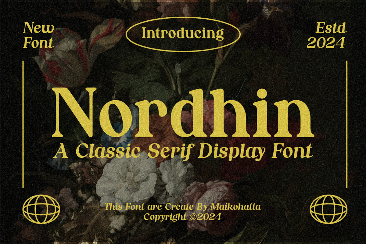 Nordhin - Classic Serif Display Font, a Serif Font by MaikoHatta (Photo 1 of 9)