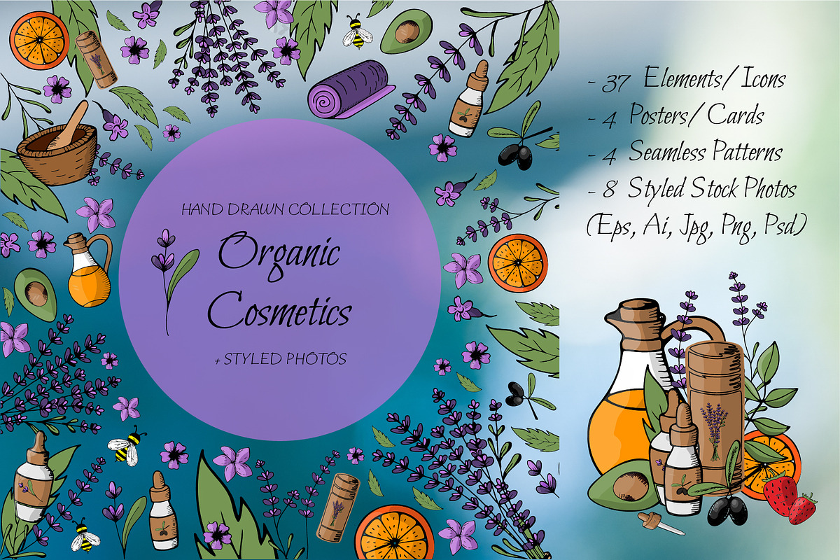 Spa, Organic Cosmetics collection, a Decorative Illustration by WildStrawberry Magic (Photo 1 of 9)