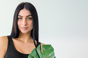 Harmony treatment natural charm woman leaf eco, a Person Photo by Photo Drive Studio