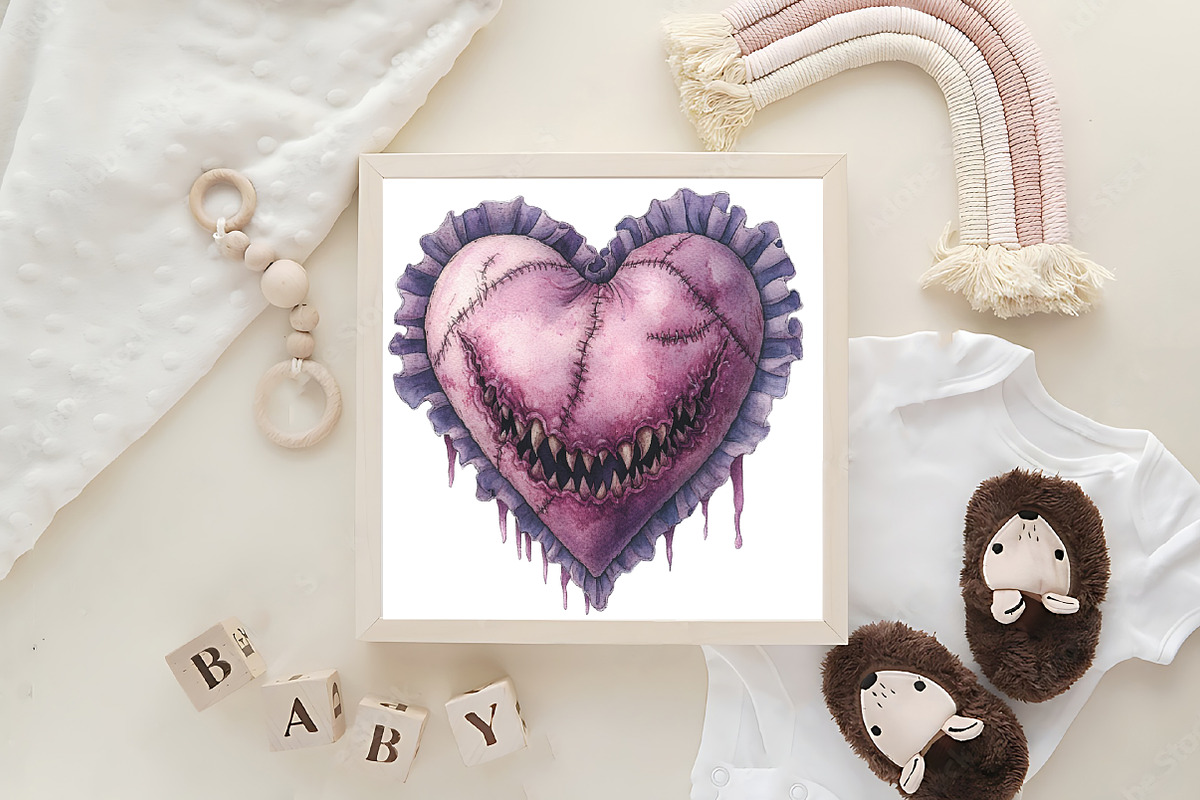 Pastel Gothic Halloween Clipart, an Illustration by CraftArtStudio (Photo 6 of 6)