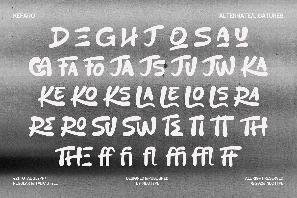 Kefaro - Graffiti Display Font, a Handwritten Font by Indotype Foundry (Photo 6 of 10)