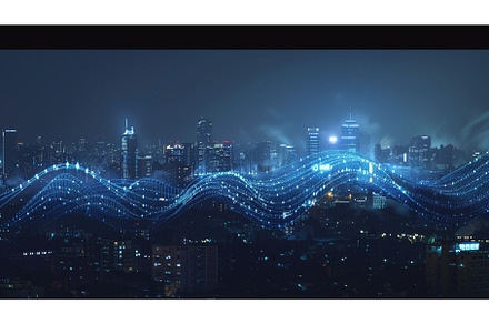 Digital blue wavy wires with, a Technology Photo by ZinetroN