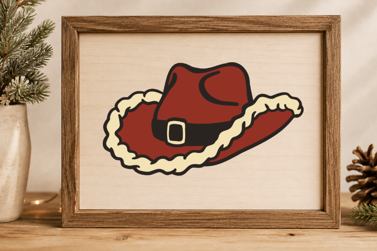 Cowboy Christmas Hat Clipart Set, a Seasonal Illustration by TanchaArt (Photo 6 of 7)