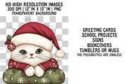Quirky Christmas Cat Clipart, an Illustration by Craft Nest (Thumbnail 2 of 6)