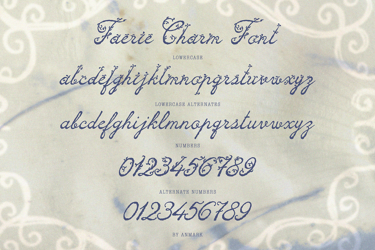 Faerie Charm Whimsical Floral Font, a Script Font by AnMark (Photo 7 of 14)