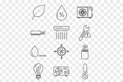 Air Conditioner Outline Icon Set, an Outline Icon by Unique Design Team (Thumbnail 2 of 3)