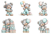 Whimsical birthday teddy bear clipar, an Illustration by SinaCreation (Thumbnail 3 of 11)