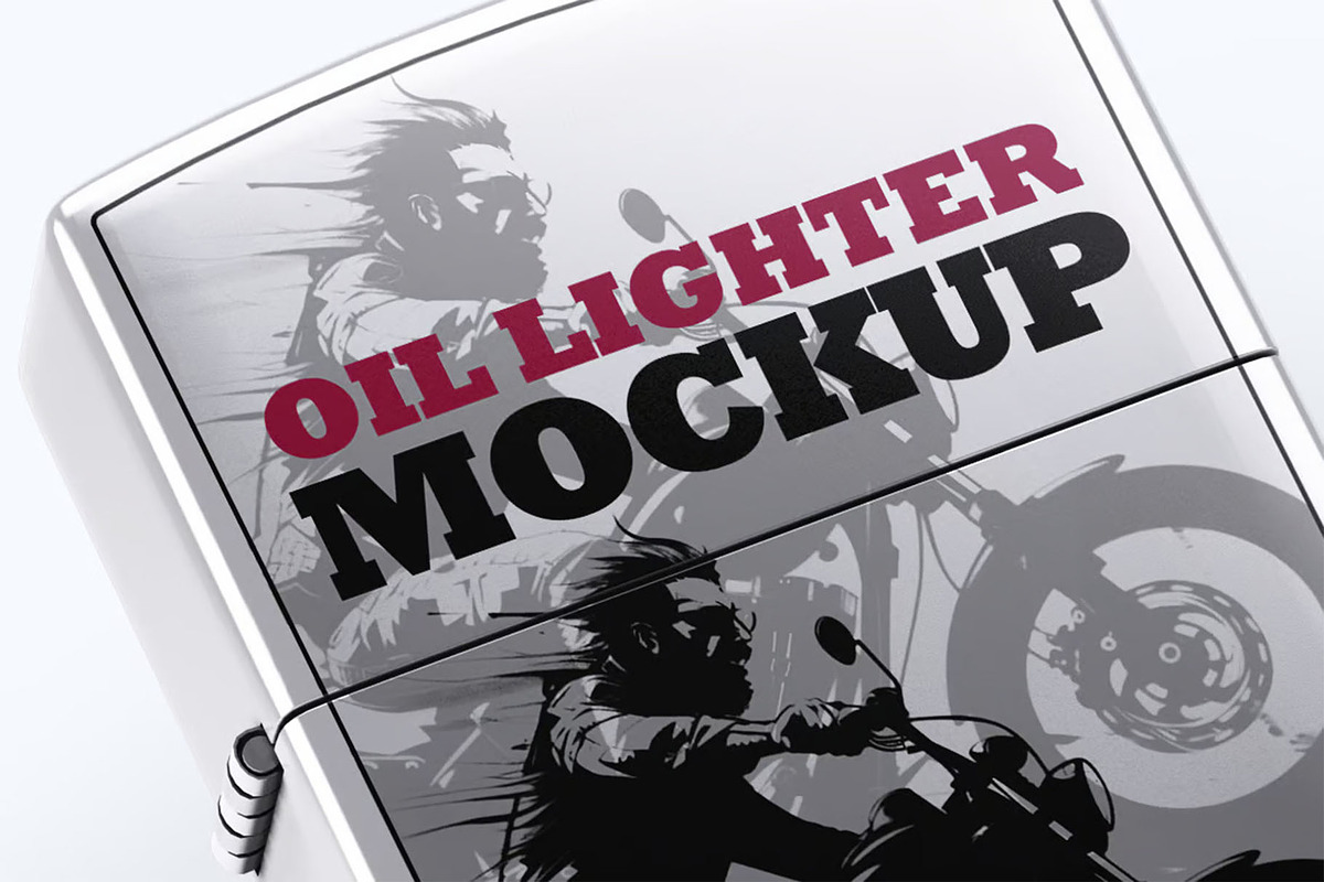 Steel Oil Lighter Mock-Up, a Product Mockup by Se٧enStudio (Photo 3 of 8)