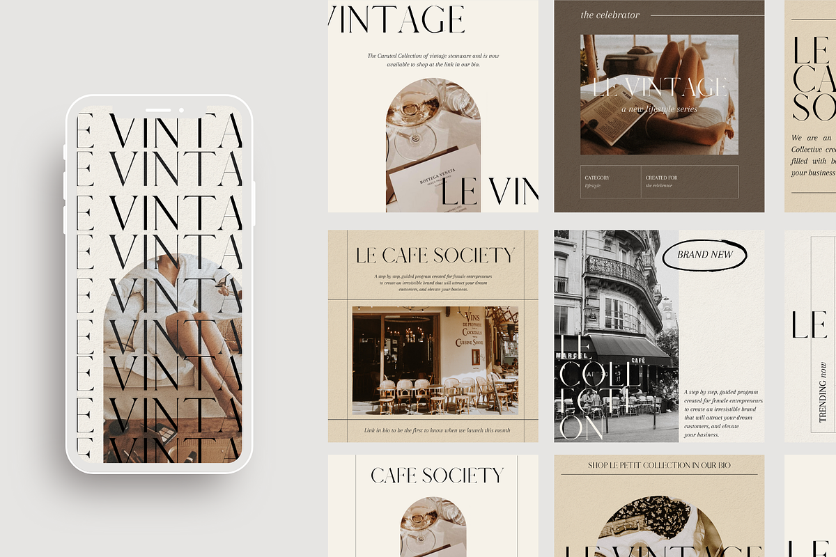 Cafe Society Social Media Templates, a Social Media Template by Le Maison Bohem (Photo 1 of 11)