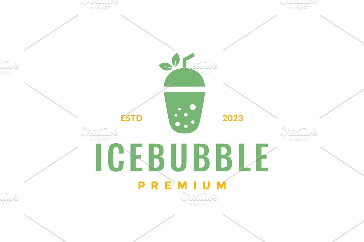 ice drink bubble leaves juice logo, a Branding & Logo Template by devastd