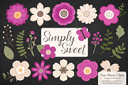 Flower Clipart in Fuchsia, an Illustration by Amanda Ilkov (Thumbnail 2 of 4)