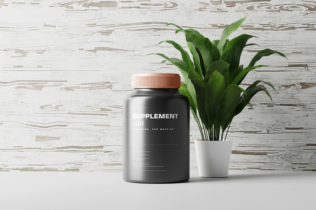 Supplement Jar Mockup, a Cups & Container Mockup by pmvch (Photo 7 of 9)