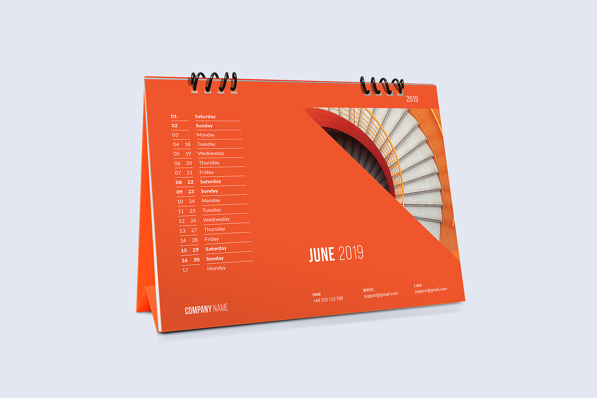 Desk Calendar for 2019, a Stationery Template by Vepix (Photo 6 of 11)