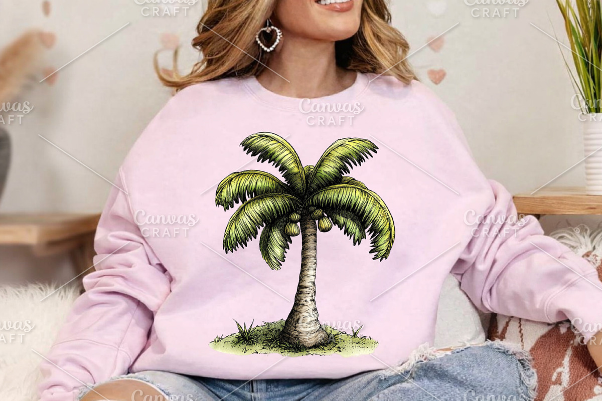 Whimsical Summer Palm Tree Clipart, an Illustration by Canvas Craft (Photo 4 of 7)