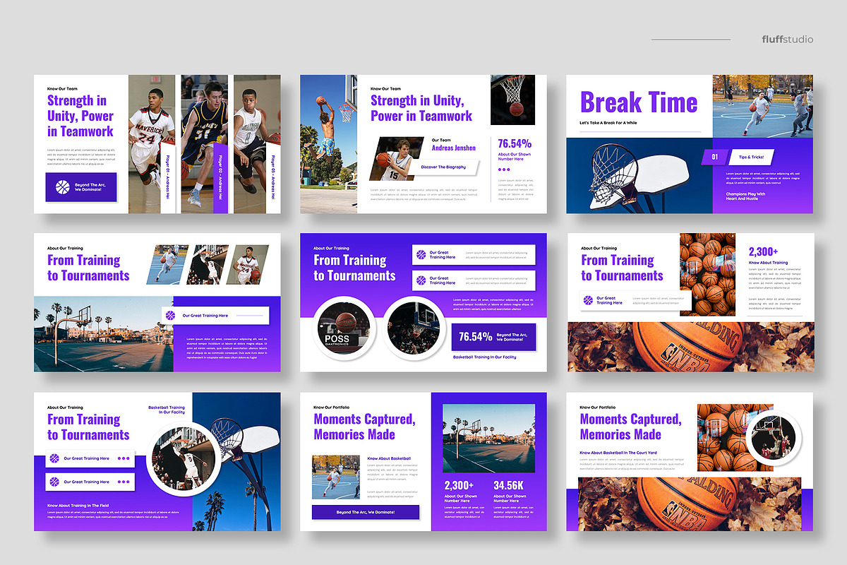 Basketball Sport Powerpoint Template, a Presentation Template by fluffstudio (Photo 3 of 4)