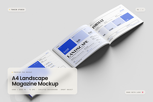 A4 Landscape Magazine Mockup