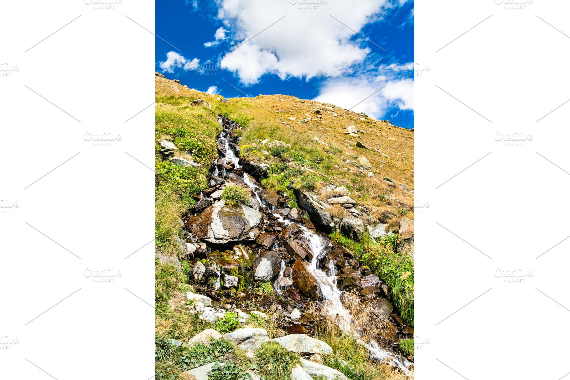 Stellisee brook at the Pennine Alps, a Nature Photo by Leonid Andronov
