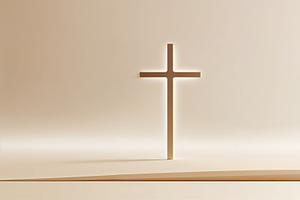 Glowing Christian cross standing, an Illustration by wavebreak